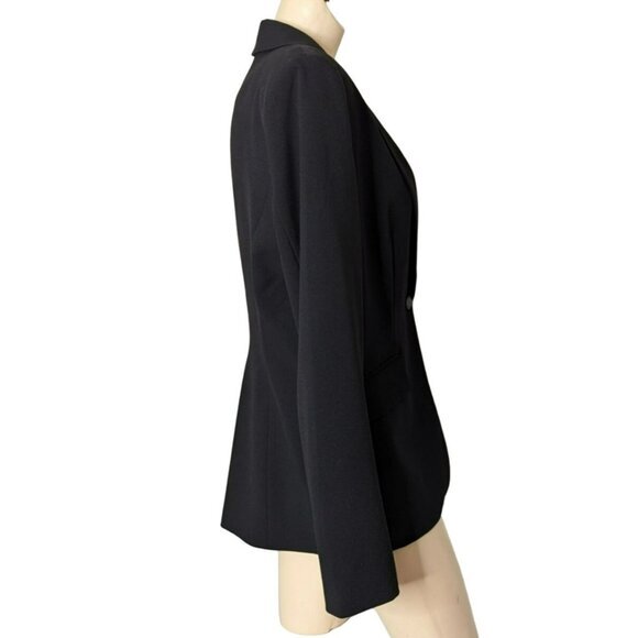 Calvin Klein Tailored Black Blazer Women Size 8 Office Career Minimalist Classic - Picture 5 of 9